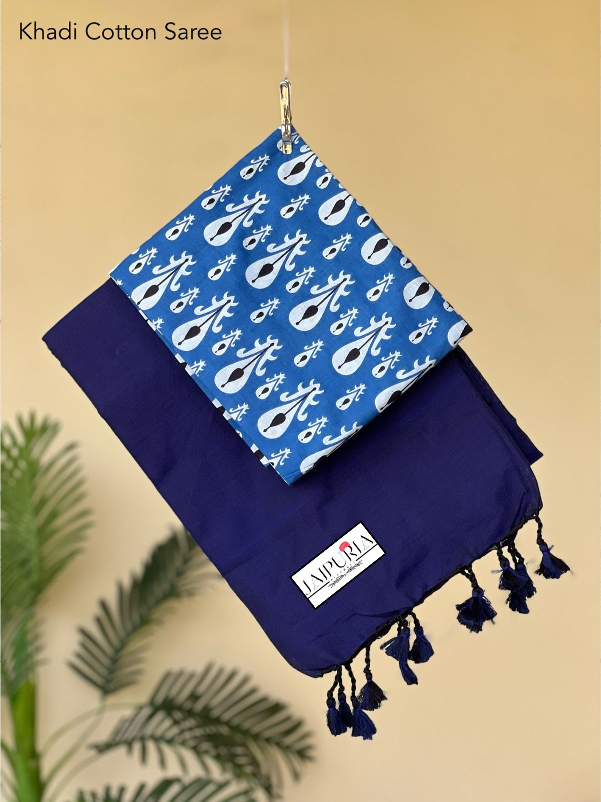 Jaipuria Handloom Cotton Saree With Printed Blouse