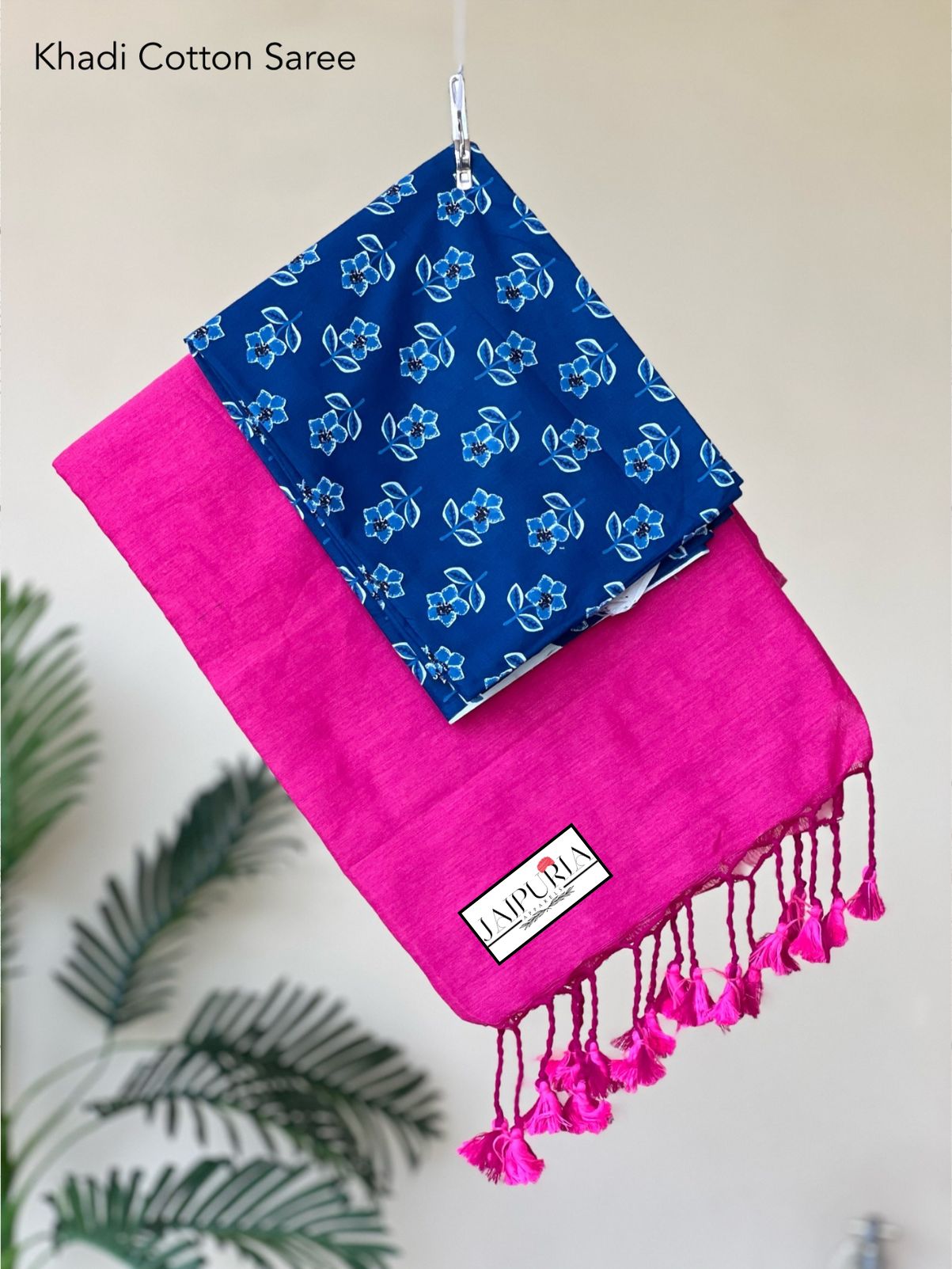 Jaipuria Handloom Cotton Saree With Printed Blouse