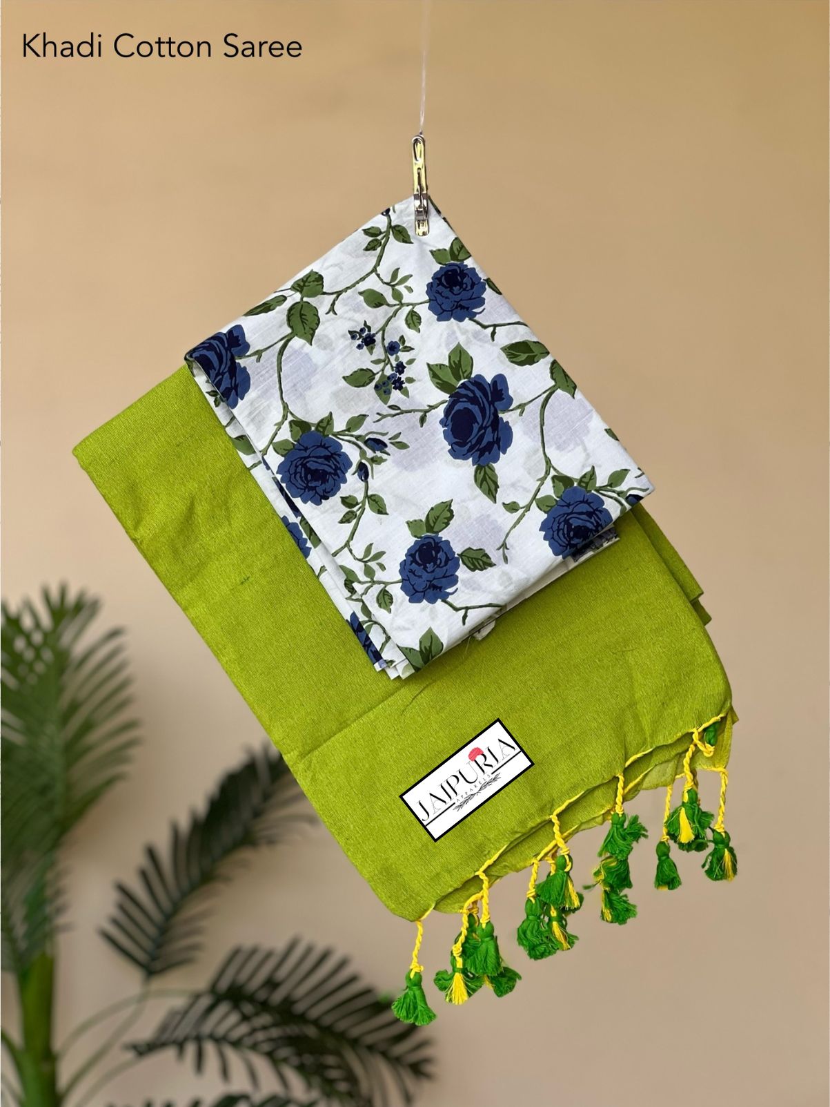 Jaipuria Handloom Cotton Saree With Printed Blouse