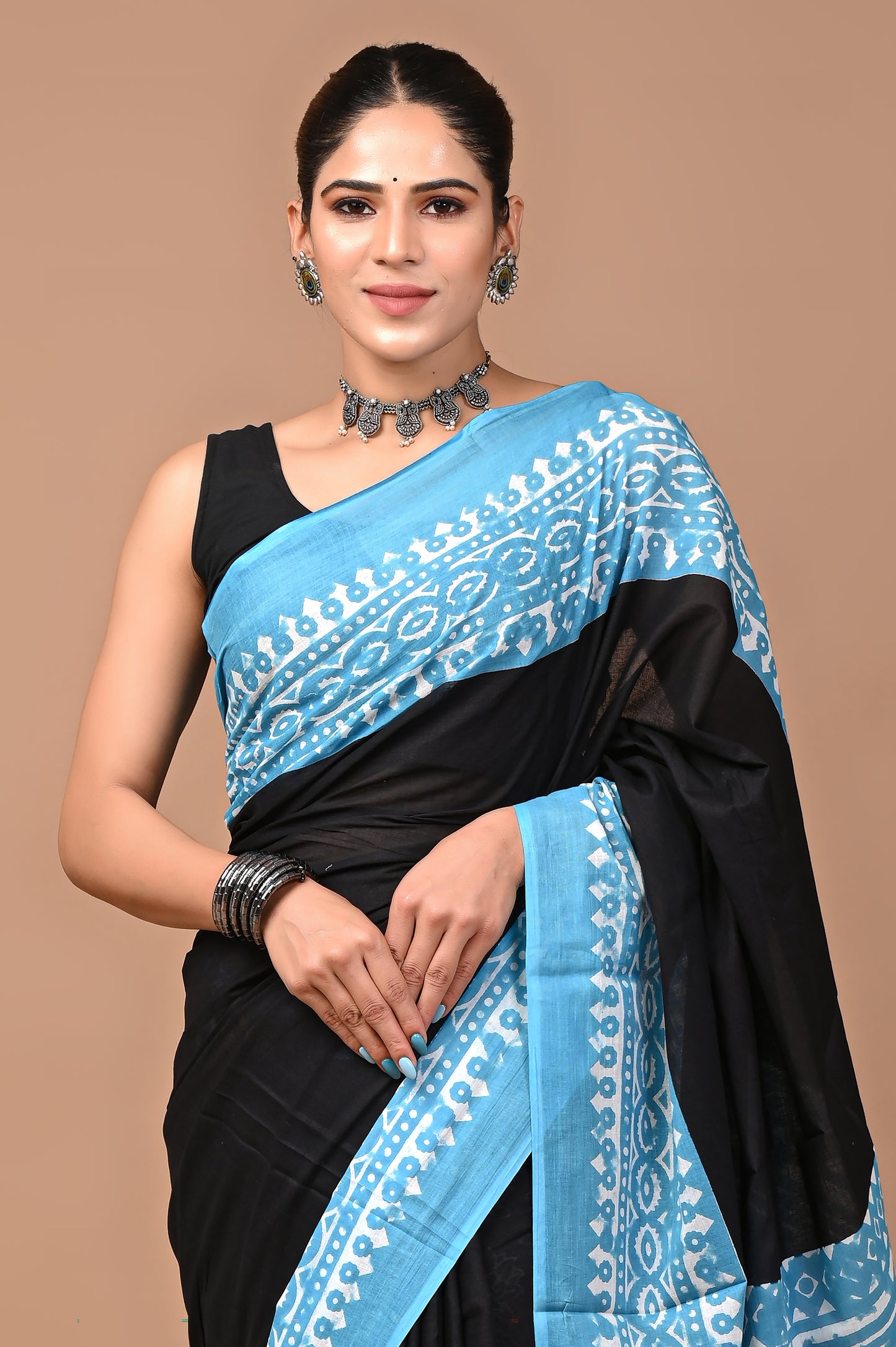 Exclusive Printed Pure Cotton Mulmul Saree With Blouse