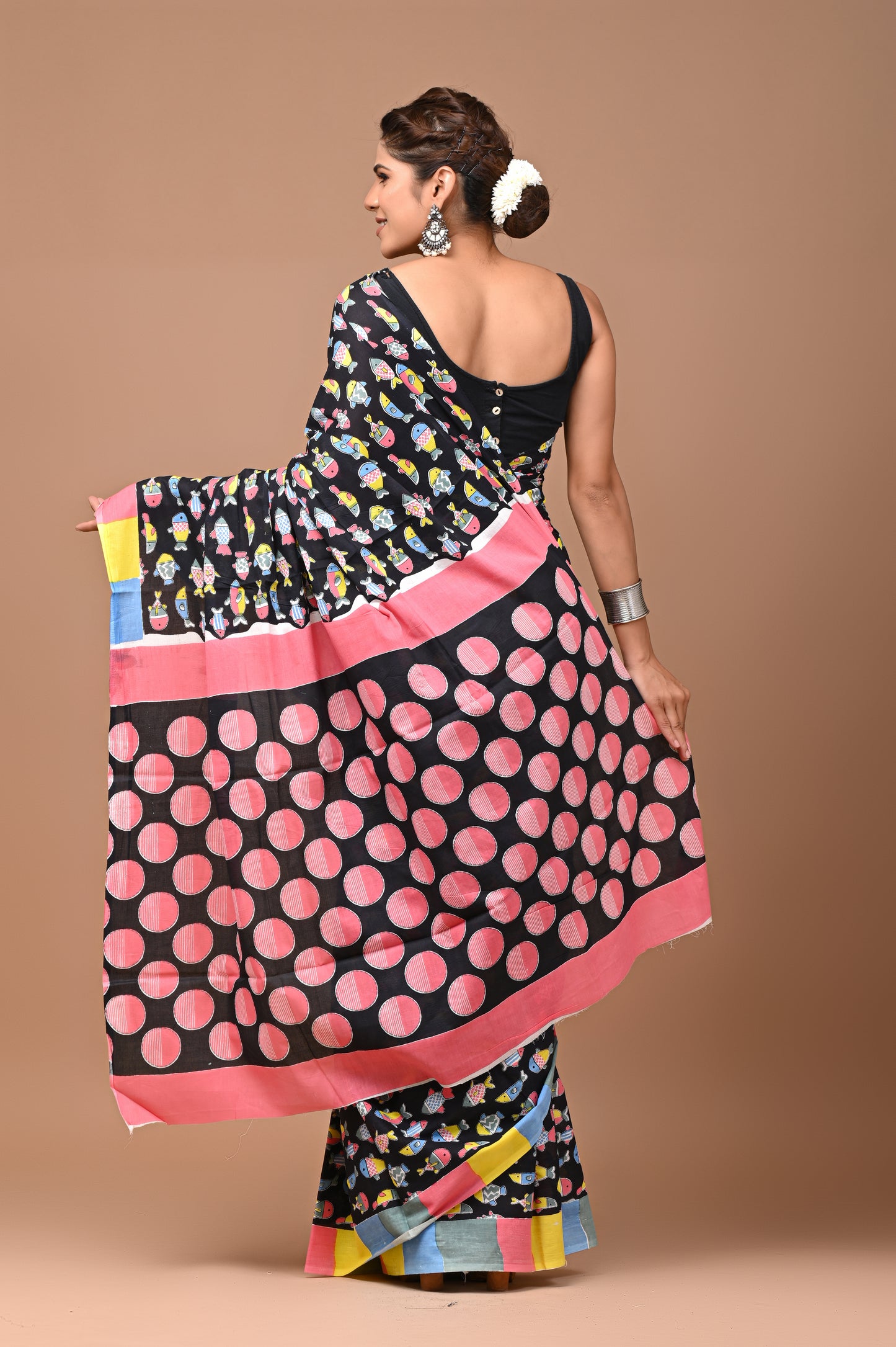 Exclusive Printed Pure Cotton Mulmul Saree With Blouse