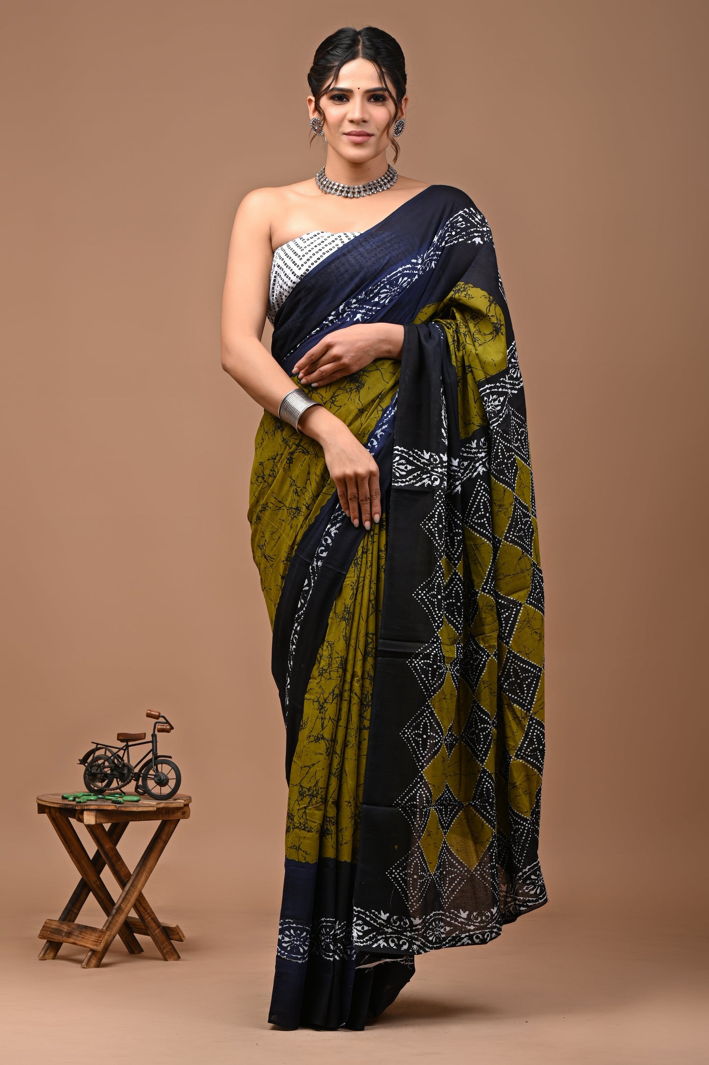 Printed Pure Cotton Mulmul Saree With Blouse