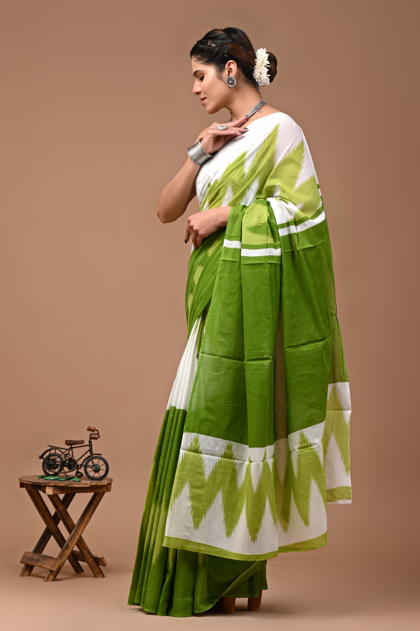 Printed Pure Cotton Mulmul Saree With Blouse