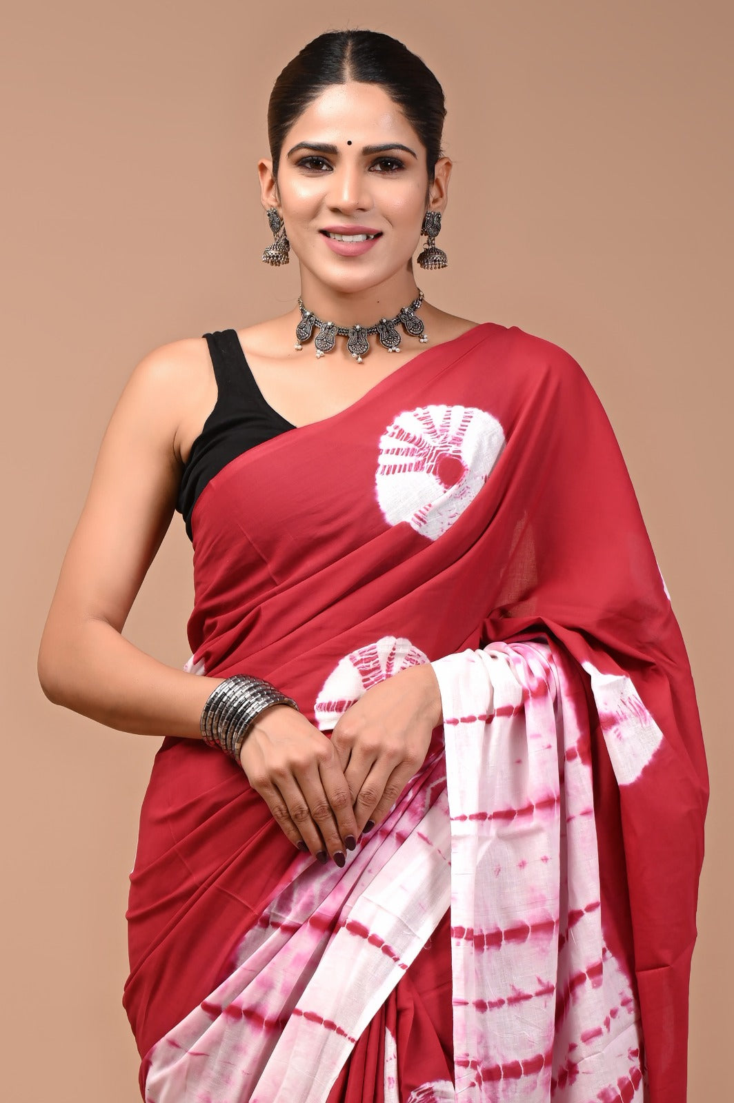 Printed Pure Cotton Mulmul Saree With Blouse