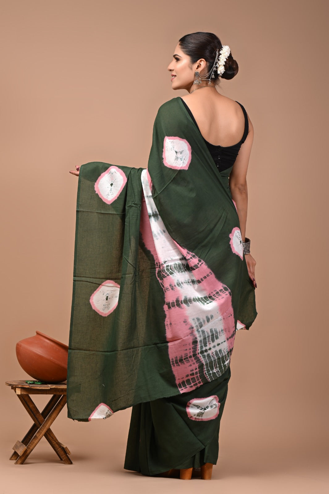 Printed Pure Cotton Mulmul Saree With Blouse