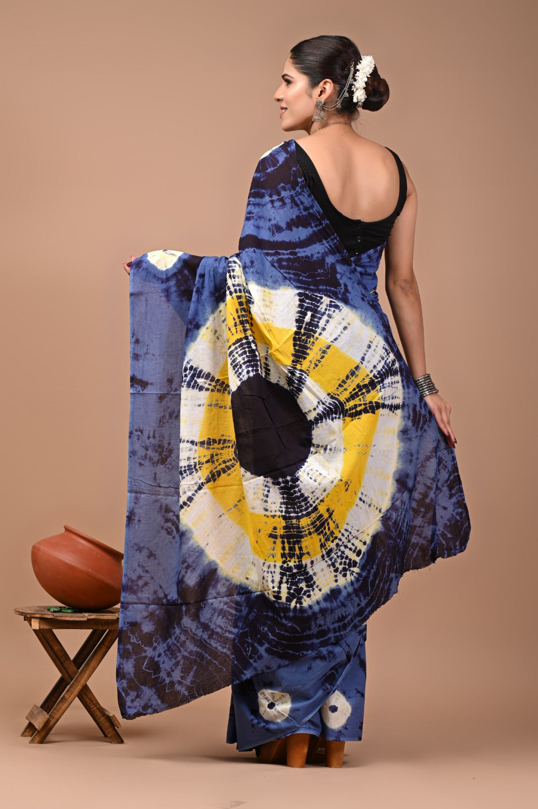 Printed Pure Cotton Mulmul Saree With Blouse