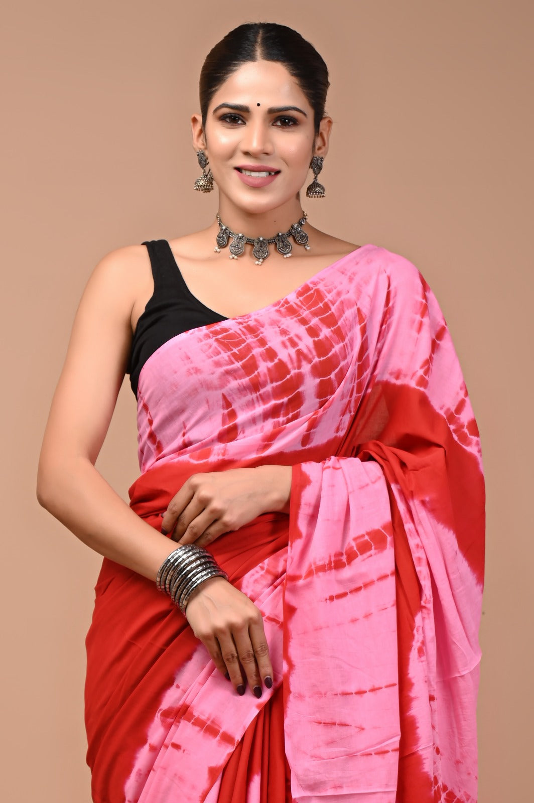 Printed Pure Cotton Mulmul Saree With Blouse