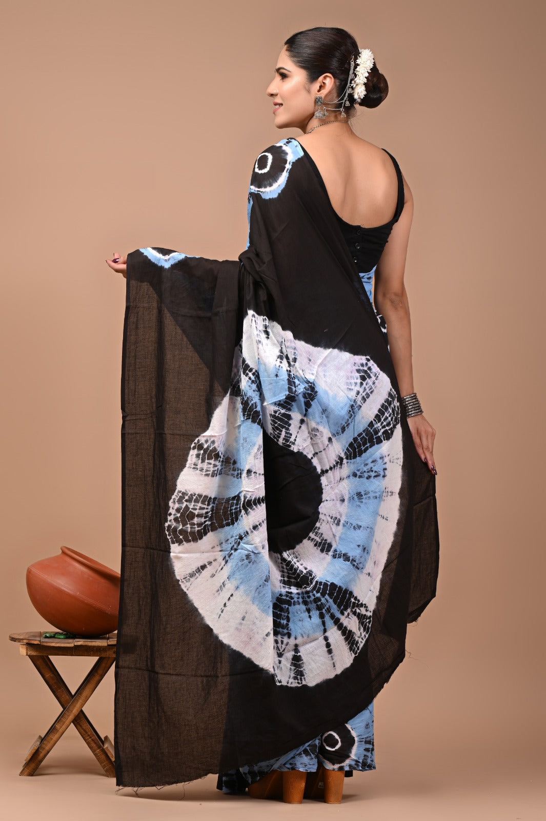Printed Pure Cotton Mulmul Saree With Blouse