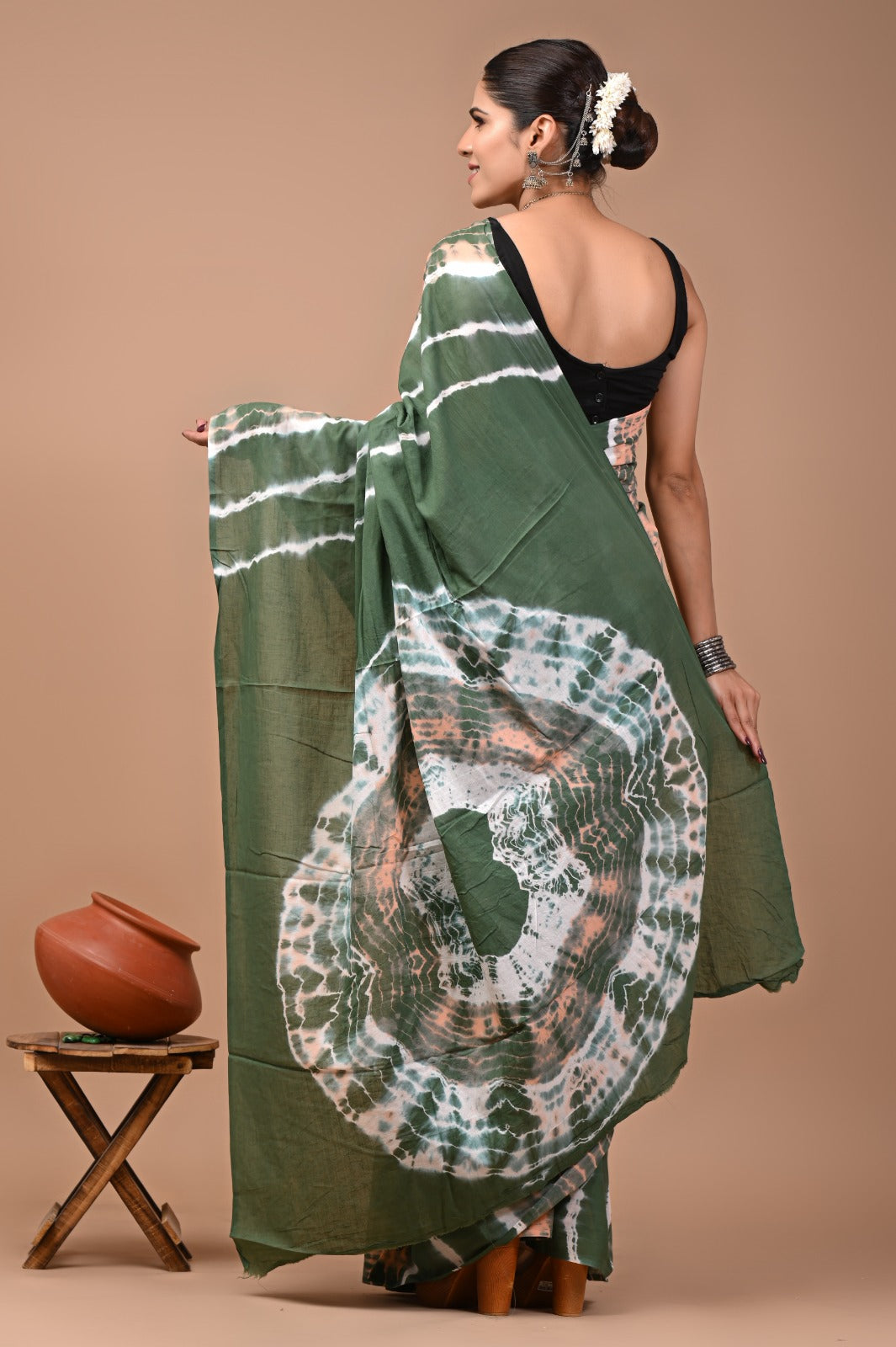 Printed Pure Cotton Mulmul Saree With Blouse