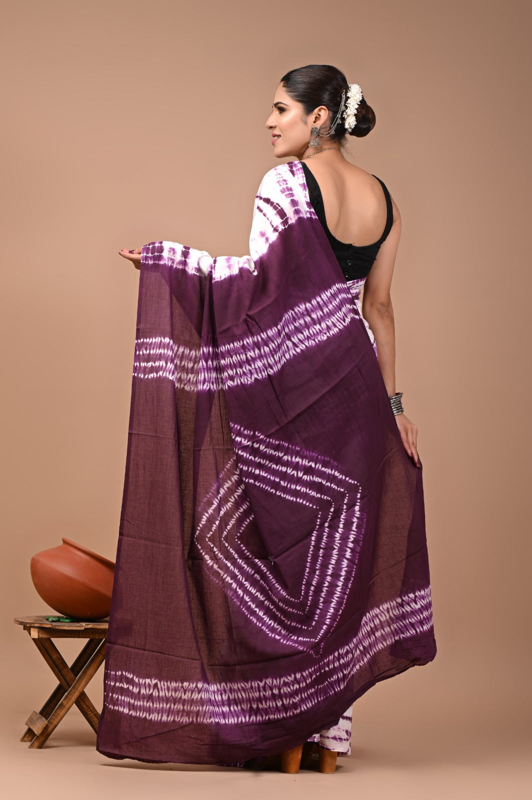 Printed Pure Cotton Mulmul Saree With Blouse
