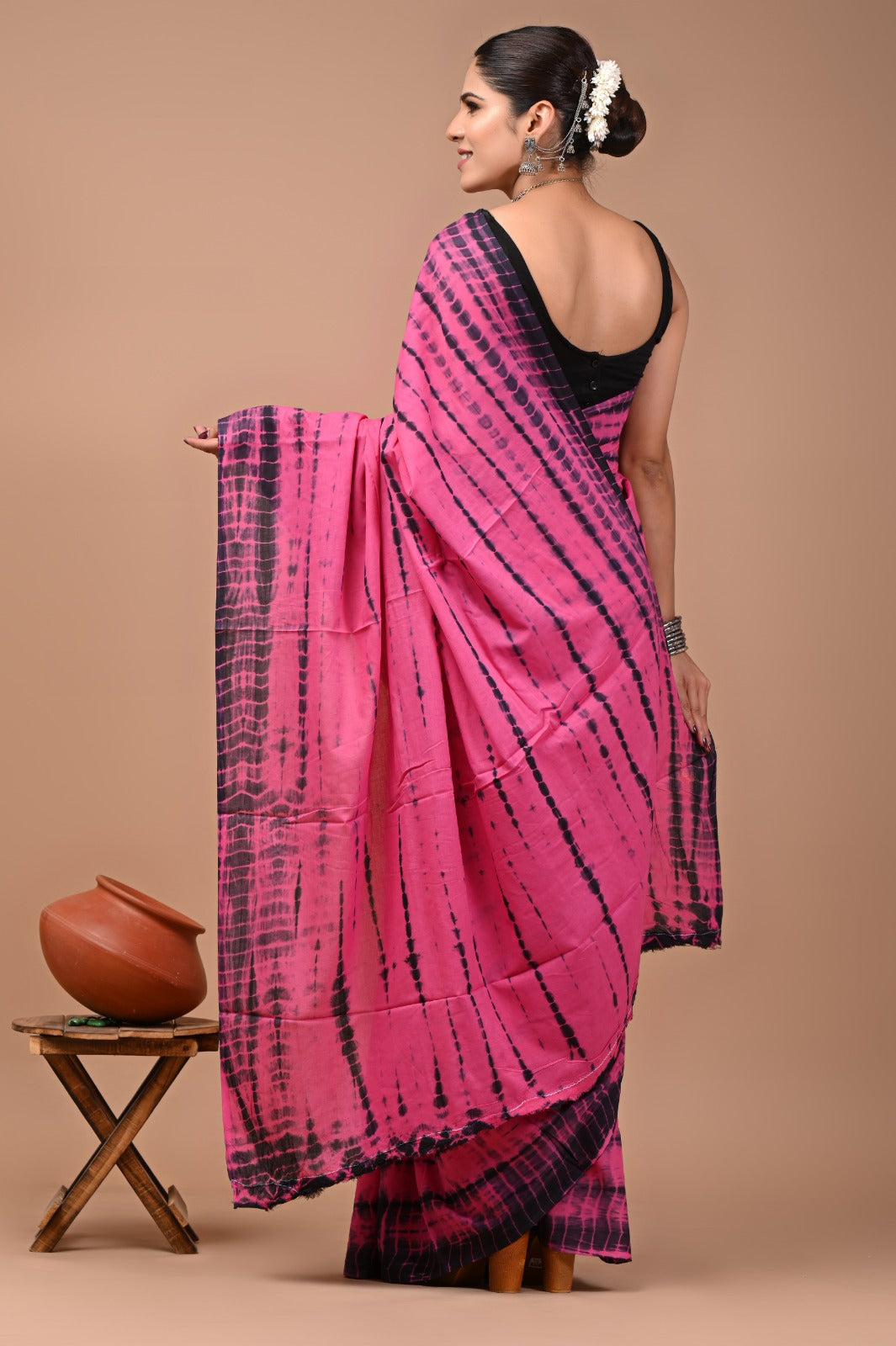 Printed Pure Cotton Mulmul Saree With Blouse